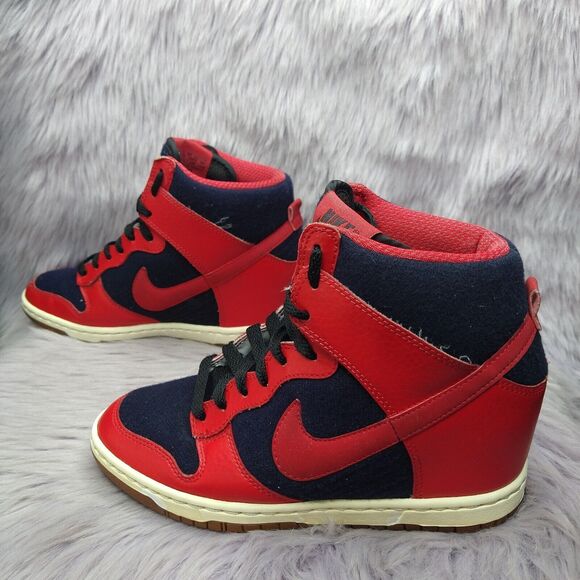 Nike Shoes - Nike Dunk Sky Hi Essentials Hidden Wedge Sneakers Womens Size 6.5 Red 644877-015